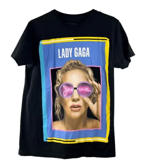 Lady Gaga Joanne Album Official Merchandise World Tour Black T-Shirt Size M - Picture 2 of 5